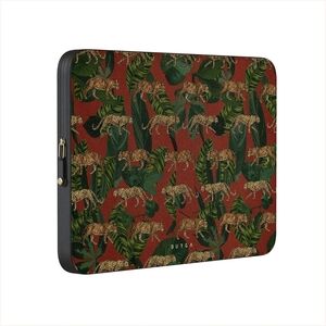 Burga Red Jungle Leopard Print Laptop Sleeve